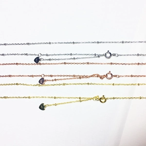 Trois couleurs de colliers en argent 925 avec perles et pendentifs en forme de cœur