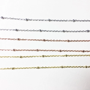 Collier chaîne satellite en argent S925 trois couleurs avec perles délicates