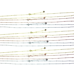 Collier perlé en argent S925 avec pendentif coeur en or, or rose et argent brillant