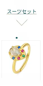 Detail of S925 silver 9K gold ring with pear-cut labradorite and colored zircon stones