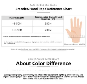Size chart for vintage silver bracelet showing palm width and length measurements