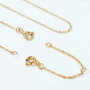 Golden S925 sterling silver chain necklace extender with spring ring clasp for DIY jewelry
