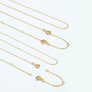 Golden S925 sterling silver extension chains with spring ring clasps for DIY necklaces