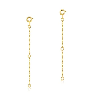 S925 Sterling Silver Necklace Extension Chain Adjustable Clavicle Tail Chain Jewelry Finding Gold Silver Plated For Women Accessory