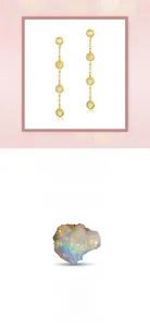 Macro detail of cabochon-cut synthetic opal drop earrings in gold-plated 925 silver setting