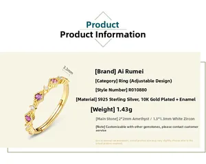 Detailansicht eines 925er Silberrings mit Amethyst und 10K Gold im Vintage-Kronendesign