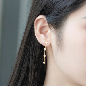 925 silver gold-plated drop earrings featuring four synthetic opal round stones