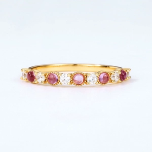 Bague élégante en argent S925 plaqué or avec améthystes et pierres de zircon blanc