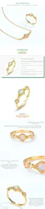 Detail view of S925 sterling silver gold ring with square opal and micro-set zircons
