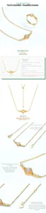 Close-up of S925 sterling silver opal necklace and ring set with size measurements