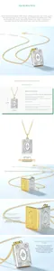 Macro view of S925 silver book locket with star engraving and bicolor gold plating