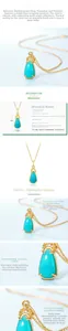Detailed view of leaf-shaped amazonite pendant with polished S925 silver and 10K gold plating