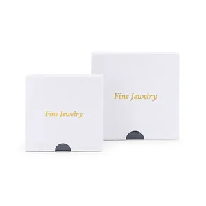 Jewelry Packaging Box 3D Floating Display Case Artificial Pearl White Paper Book Style Gold Stamped Ring Earring Necklace Drawer