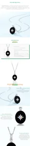 Vue macro d'un pendentif étoile en argent S925 avec agate noire et opale synthétique