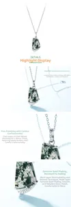 Detail of moss agate necklace with multi-layer gold plating and fine mirror polishing