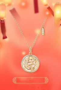 Macro detail of a 925 sterling silver dragon pendant with white shell inlay and nafu tag