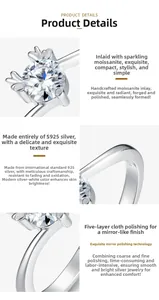 Vue macro de la bague en argent S925 avec bois de cerf, moissanite et poinçon gravé