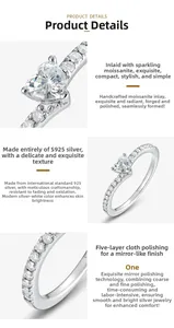 Détail macro de la bague coeur moissanite en argent S925 avec finition polie miroir