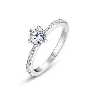 Bagues de Couple en Argent Sterling 925 Moissanite Mode Design Géométrique Bijoux Romantiques pour Femmes Hommes Anniversaire Bagues