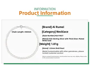 Detailed specifications of double-layered S925 silver necklace with 1.55mm shell pearls