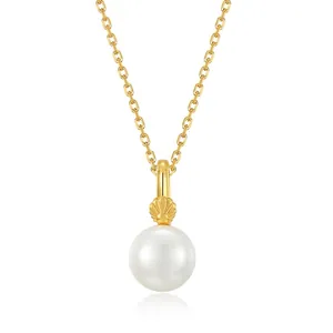 925 Sterlingsilber Süßwasserperle Anhänger Halskette Für Damen Vergoldete Muschel Design Elegante Schlüsselbein Kette Schmuck