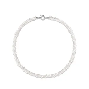 Multilayer Shell Artificial Pearl Twisted Rope Necklace 925 Sterling Silver Clasp Double Strand Choker Elegant Jewelry For Women Daily Wear