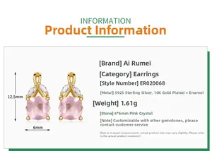 Spécifications détaillées des boucles d'oreilles en argent S925 et quartz rose