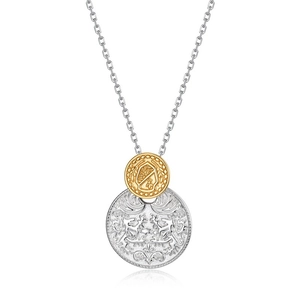 S925 sterling silver Victoria coin pendant necklace with double lion relief and crest