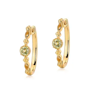 Vintage French Style Peridot Jewelry Set 925 Sterling Silver Gold Plated Earrings And Open Ring For Women Elegant Accessories