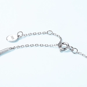 Detail view of S925 sterling silver chain with spring clasp and adjustable link length
