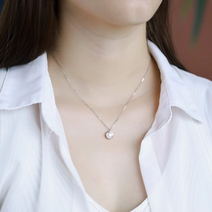 Élégant collier en argent sterling S925 avec pendentif en perle d'eau douce pour femme