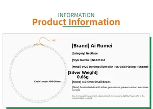 Detailed specifications of S925 silver necklace with 4.5-5mm freshwater pearls