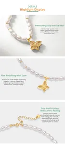 Détails du pendentif papillon avec perles d'eau douce et textures en jade Hetian