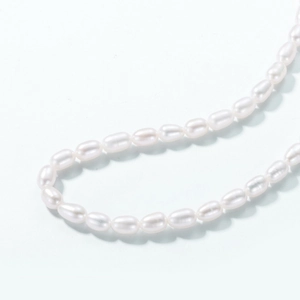 Elegant S925 sterling silver necklace featuring genuine white oval freshwater pearls