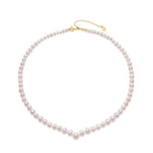 Collier en argent 925 avec perles d'eau douce naturelles et pendentif en forme de cœur