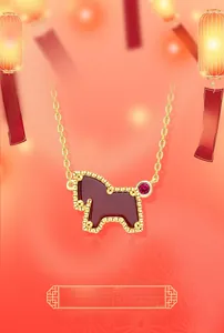 Detail of S925 sterling silver horse pendant with red agate inlay and festive background