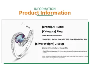 Detaillierte Produktinfos zum S925 Sterlingsilberring mit 5*7mm Alexandrit-Stein