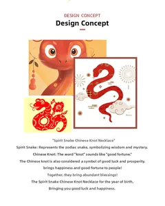 Detail showing the Chinese zodiac snake and knot design concept for this garnet necklace