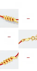 Macro shot of S925 sterling silver snake charm with red woven rope bracelet details