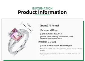 Details des S925 Silberrings mit 7x9mm Ametrin im Smaragdschliff und Diamantakzenten