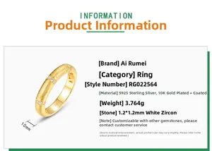 Detail view of S925 sterling silver ring with 10K gold plating and brushed texture