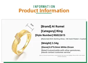 Detailed specifications of S925 sterling silver brushed ring with 10K gold and zircon