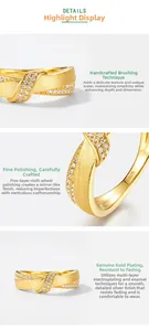 Detailed view of S925 sterling silver ring featuring gold plating and brushed metal texture