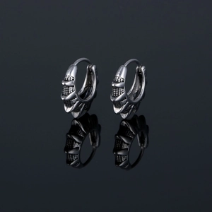 Boucles d'Oreilles Anneaux en Acier au Titane Punk Gothique Pointes Argent Vieilli pour Hommes Femmes Bijoux