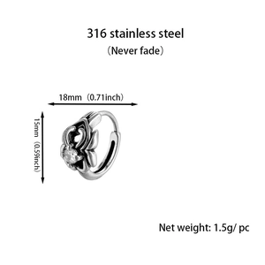 Détails des dimensions et du matériau en acier inoxydable 316L de la créole coeur