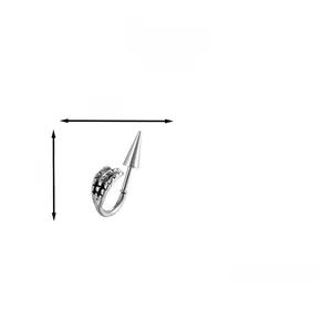 Punk style 316 stainless steel earring detail with bone texture and spike pendant