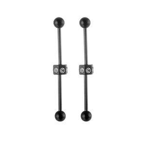 Piercing industriel noir en acier inoxydable avec pièce centrale carrée en zircone double
