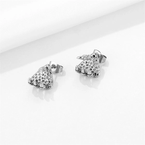 Unique stainless steel dragon claw stud earrings with punk style and scale textures