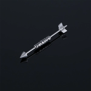 Hip Hop Stainless Steel Arrow Industrial Barbell Earring For Men Women Punk Gothic Body Piercing Jewelry Arrowhead Stud Earring