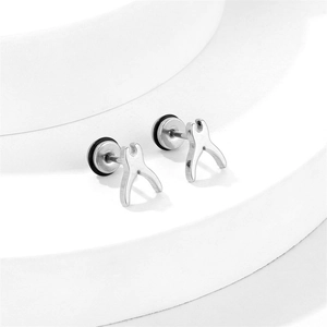 Boucles d'oreilles pinces en acier inoxydable style punk argenté pour hommes et femmes